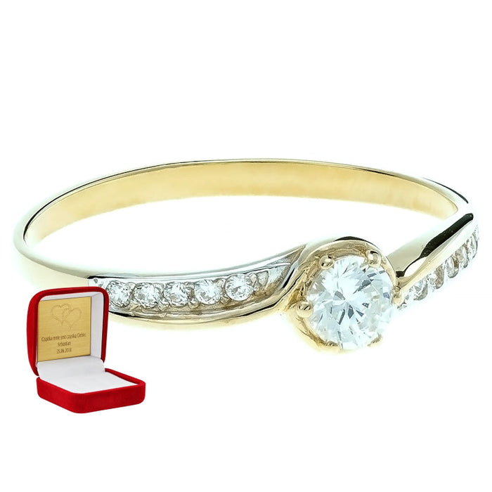 Inel Aur 8K Galben Elegant Pietre