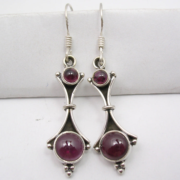 Cercei Argint 925 cu Garnet 4.6 cm