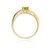 Inel Aur 14K  cu Peridot 0.60 ct si Diamante Naturale laterale 0.05 ct