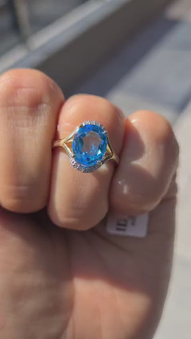 Inel Aur 14k cu Topaz 3.00 ct