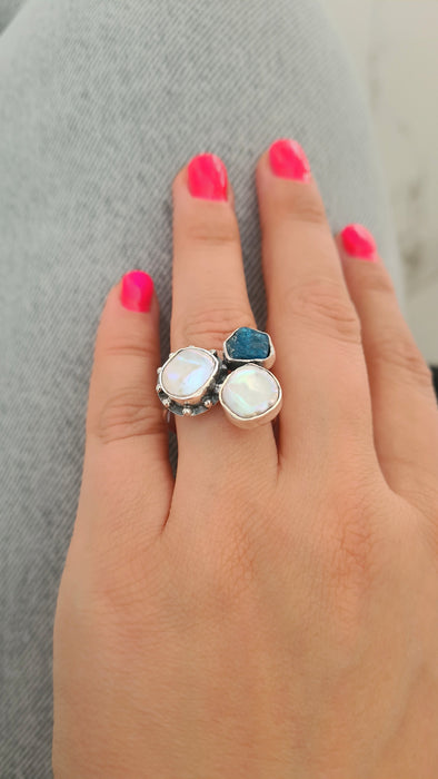 Set Argint 925 cu Perla Fresh Water si Apatit