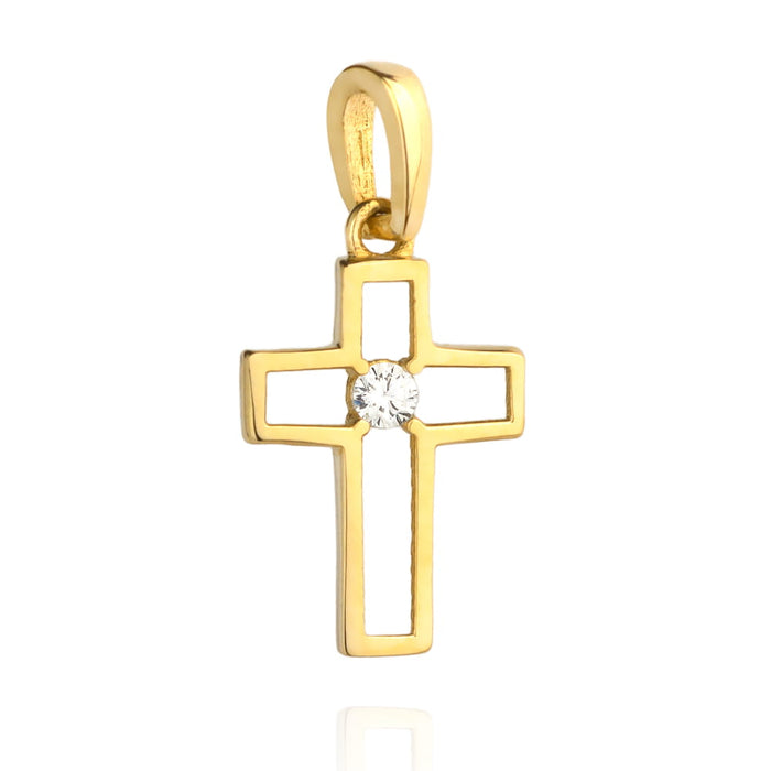 Cruce cu Zirconiu din Aur 14K
