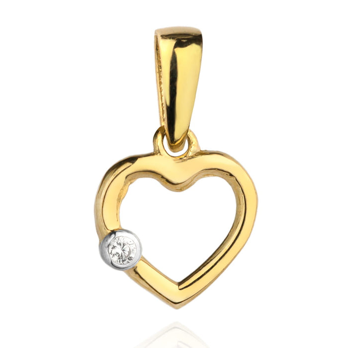 Pandantiv Aur 14k cu Inima si Zirconiu