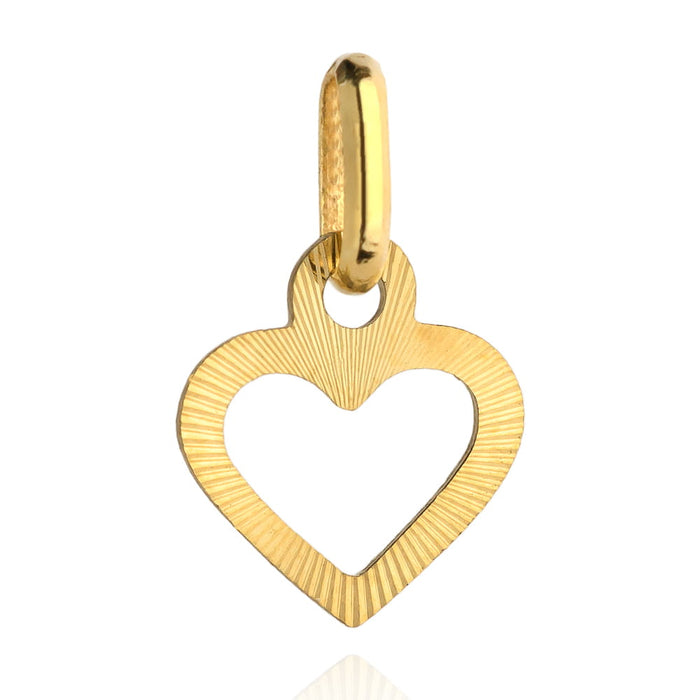 Pandantiv Mic Aur 14K Inimă Cu Efect Strălucitor
