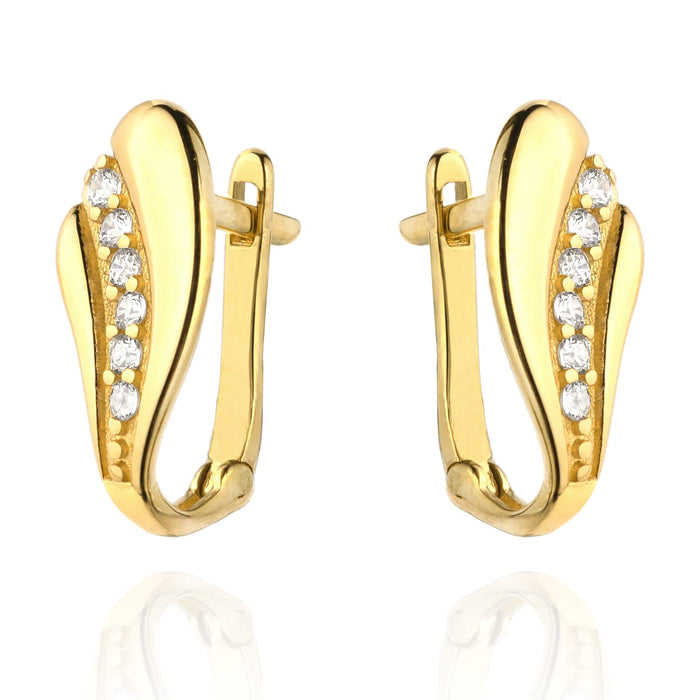 Cercei Aur 14k cu Zirconii Albe