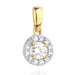 Pandantiv Aur 14K Cerc Cu Piatră Centrală Și Pietre Secundare