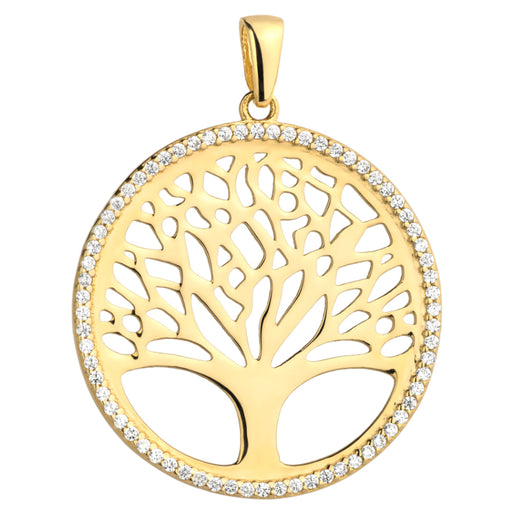 Pandantiv Aur 14K Arborele Vieții Încadrat cu Zirconii