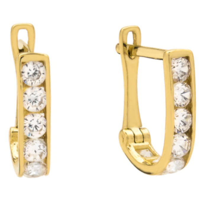 Cercei Aur 14k cu Zirconii Albe