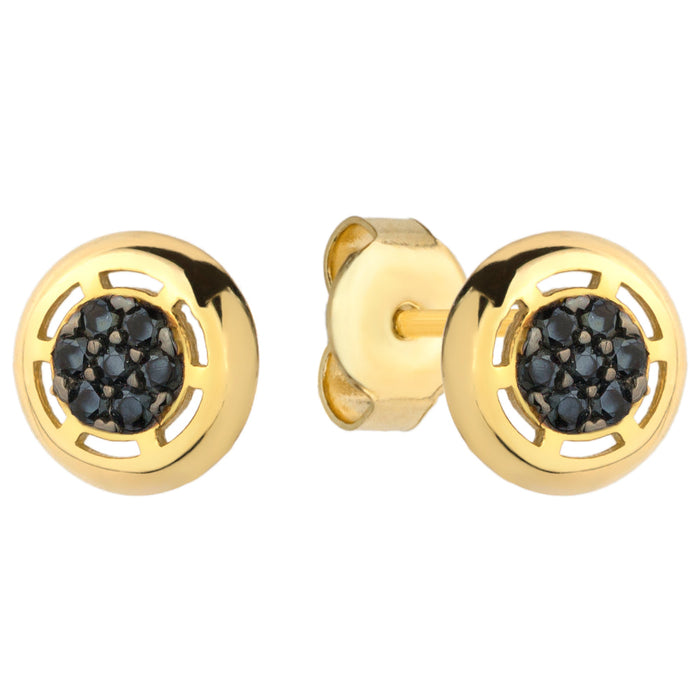 Cercei Aur 14k cu Banuti si Zirconii Negre