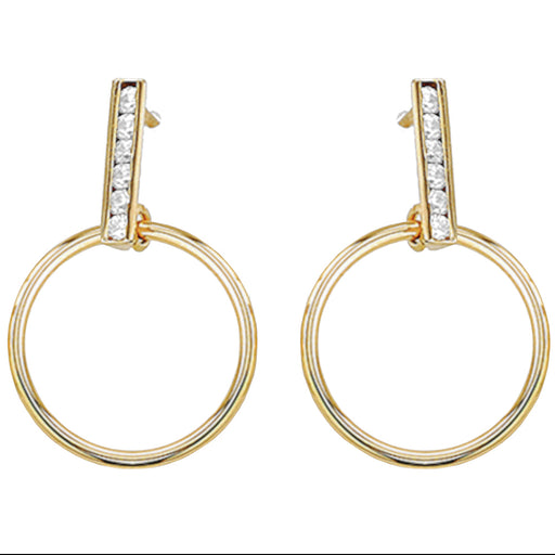 Cercei Aur 14k cu Cerculete si Zirconii Albe