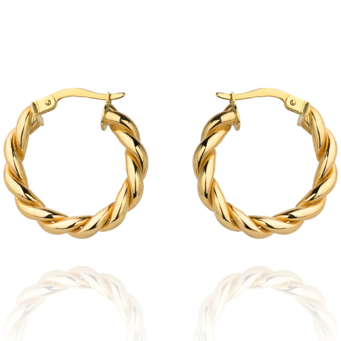 Cercei cu cercuri mari împletite