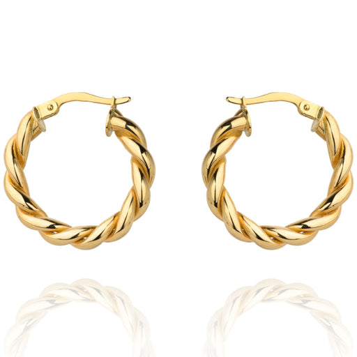 Cercei cu cercuri mari împletite
