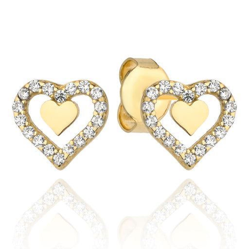 Cercei Inima din Aur 14k cu Zirconi