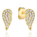 Cercei Aur 14k cu Aripi de Inger si Zirconii Albe