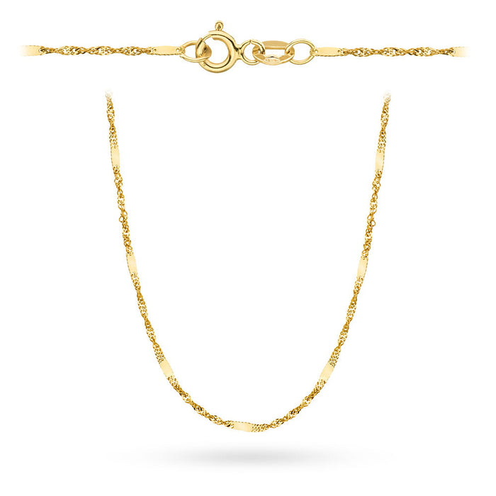 Lanț de Aur 14K - țesătură Singapore 42 cm