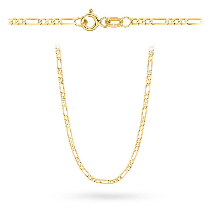 Lanț Aur Galben 14K Splot Figaro 55 cm