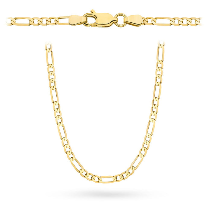 Lanț Aur Galben 14K Splot Figaro 55 cm