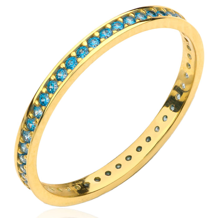 Inel Aur 14k cu Cristale Albastre