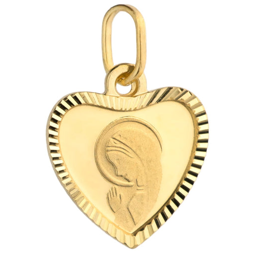 Medalion Inima Aur 14k cu Maica Sfanta