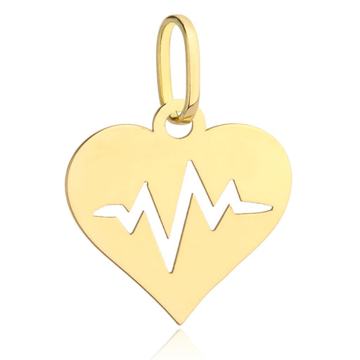Pandantiv Aur 14K Inima cu Linie de Viață