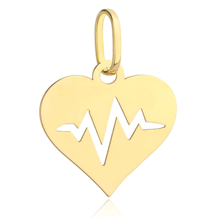 Pandantiv Aur 14K Inima cu Linie de Viață