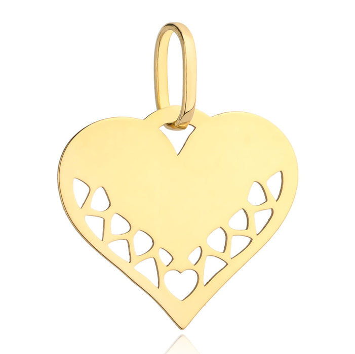 Pandantiv Aur 14K Inimă cu Inimă Mică