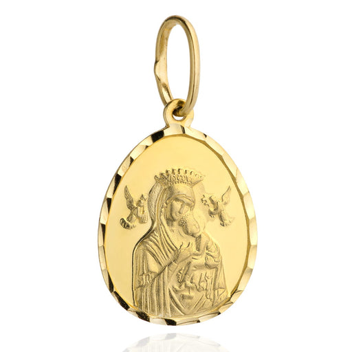 Pandantiv din Aur 14K cu Maica Domnului Ajutor Veșnic cu Copilul
