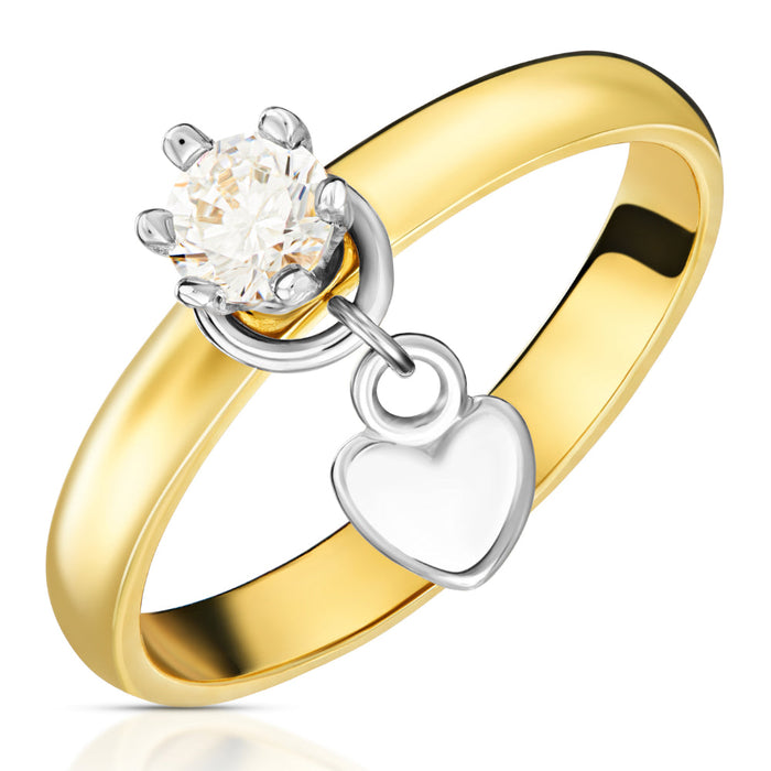 Inel Aur 14k cu Inima si Zirconiu