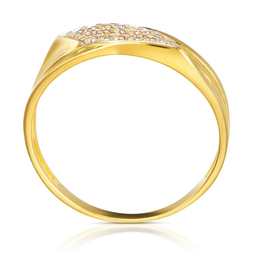 Inel de aur cu zirconi în formă de romb