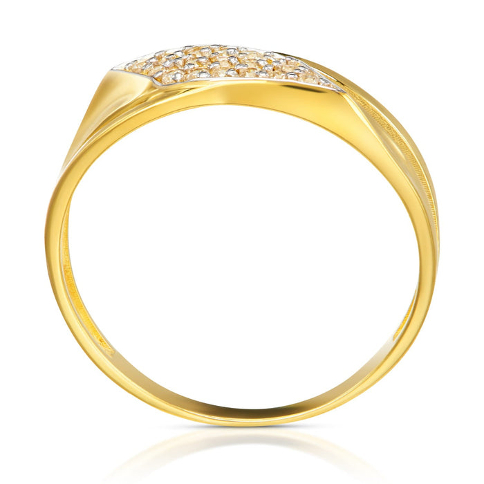 Inel de aur cu zirconi în formă de romb