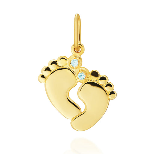 Pandantiv Aur 14K Stópice Cu Zirconiu Albastru Pe Deget