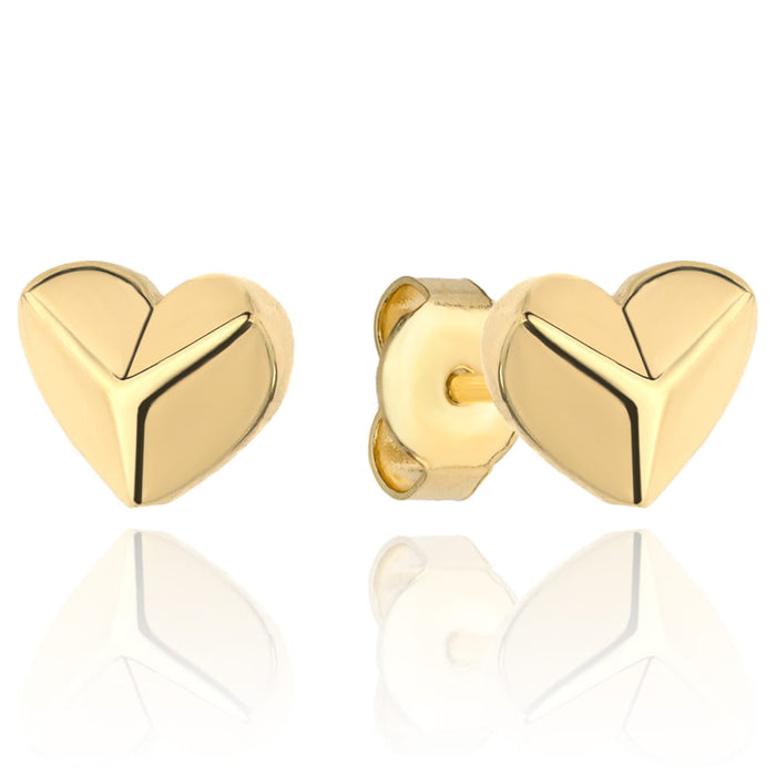 Cercei Aur 14k cu Inima 3D