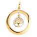 Pandantiv Mic Copacul Vieții în Cerc din Aur Alb și Galben 14K