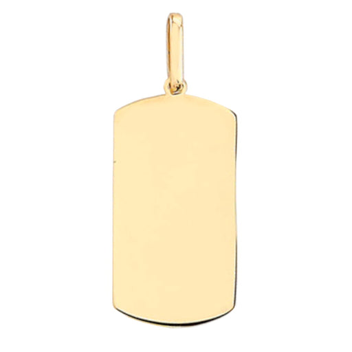 Pandantiv Aur 14K Rectangular Neted cu Margini Rotunjite pentru Gravură