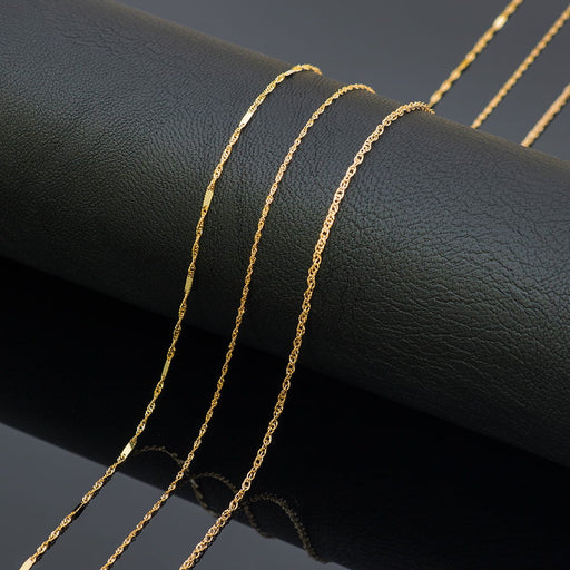 Lanț de Aur 14K - țesătură Singapore 42 cm