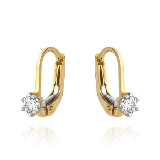 Cercei din Aur Galben cu Cirkonia și Sistem Englezesc