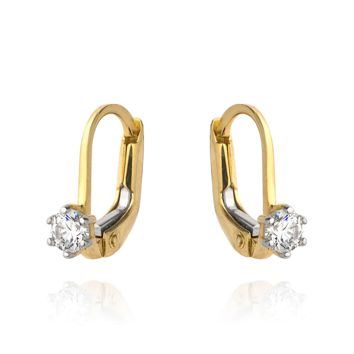 Cercei din Aur Galben cu Cirkonia și Sistem Englezesc