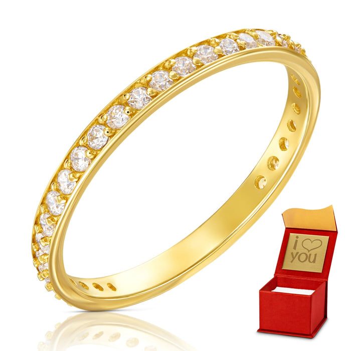 Inel Aur 8K cu Zirconii - Eleganță Strălucitoare