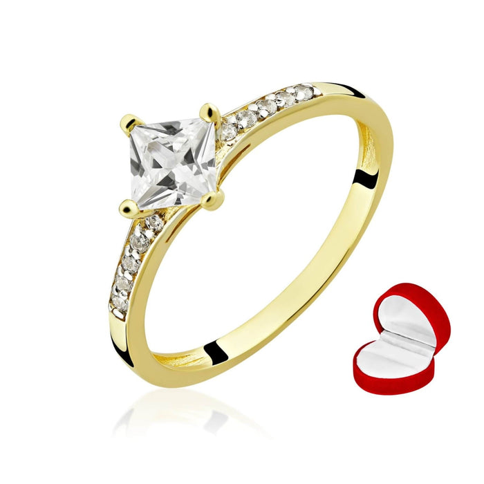 Inel de Logodnă Aur 8K cu Zirconii Albe – Eleganță Eternă