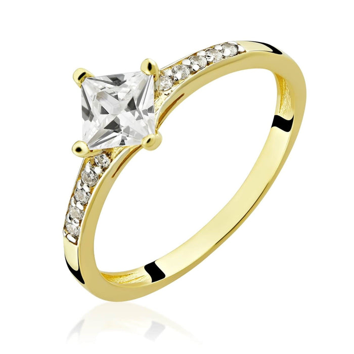 Inel de Logodnă Aur 8K cu Zirconii Albe – Eleganță Eternă