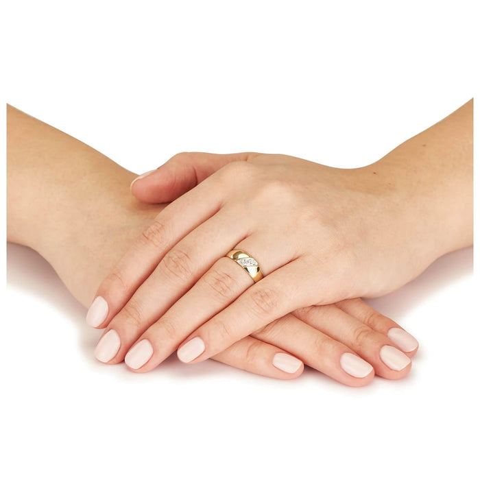 Inel Aur 8K Czauma - Eleganță Subtilă cu Zirconiu