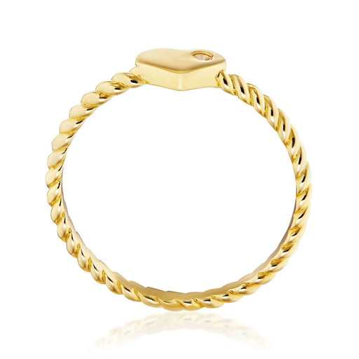 Inel Aur 8K Inimă Plină cu Zirconiu - Eleganță Românească