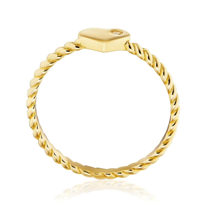 Inel Aur 8K Inimă Plină cu Zirconiu - Eleganță Românească