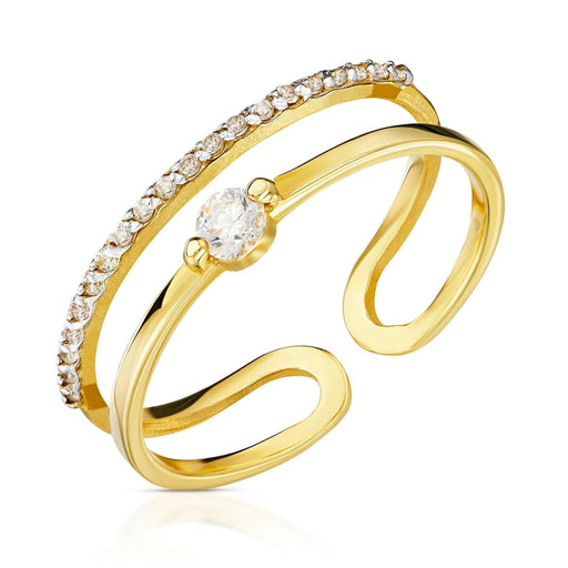 Inel Aur Arian 8K cu Zirconiu Roșu - Eleganță și Strălucire