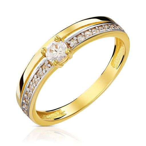 Inel Aur 8K Dublu cu Zirconiu - Eleganță Subtilă