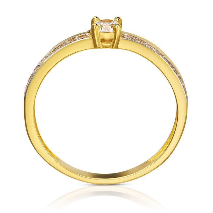 Inel Aur 8K Dublu cu Zirconiu - Eleganță Subtilă