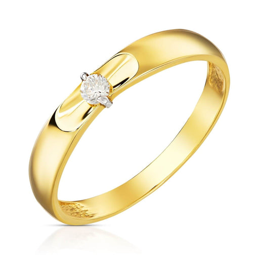 Inel Aur 8K cu Model Sculptat și Zirconiu - Eleganță Atemporală