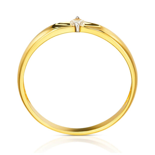 Inel Aur 8K cu Model Sculptat și Zirconiu - Eleganță Atemporală