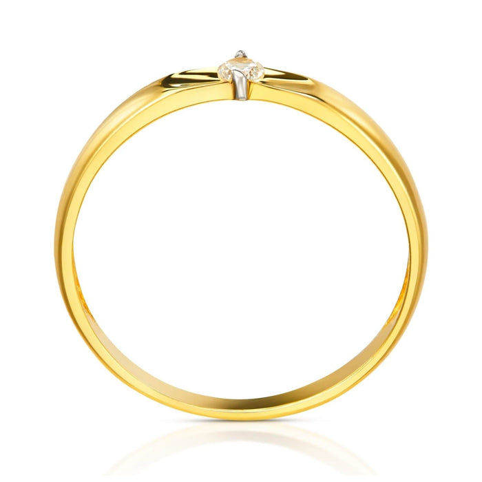 Inel Aur 8K cu Model Sculptat și Zirconiu - Eleganță Atemporală