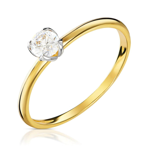 Inel de Logodnă Aur 8K cu Zirconiu – Eleganță Simplă